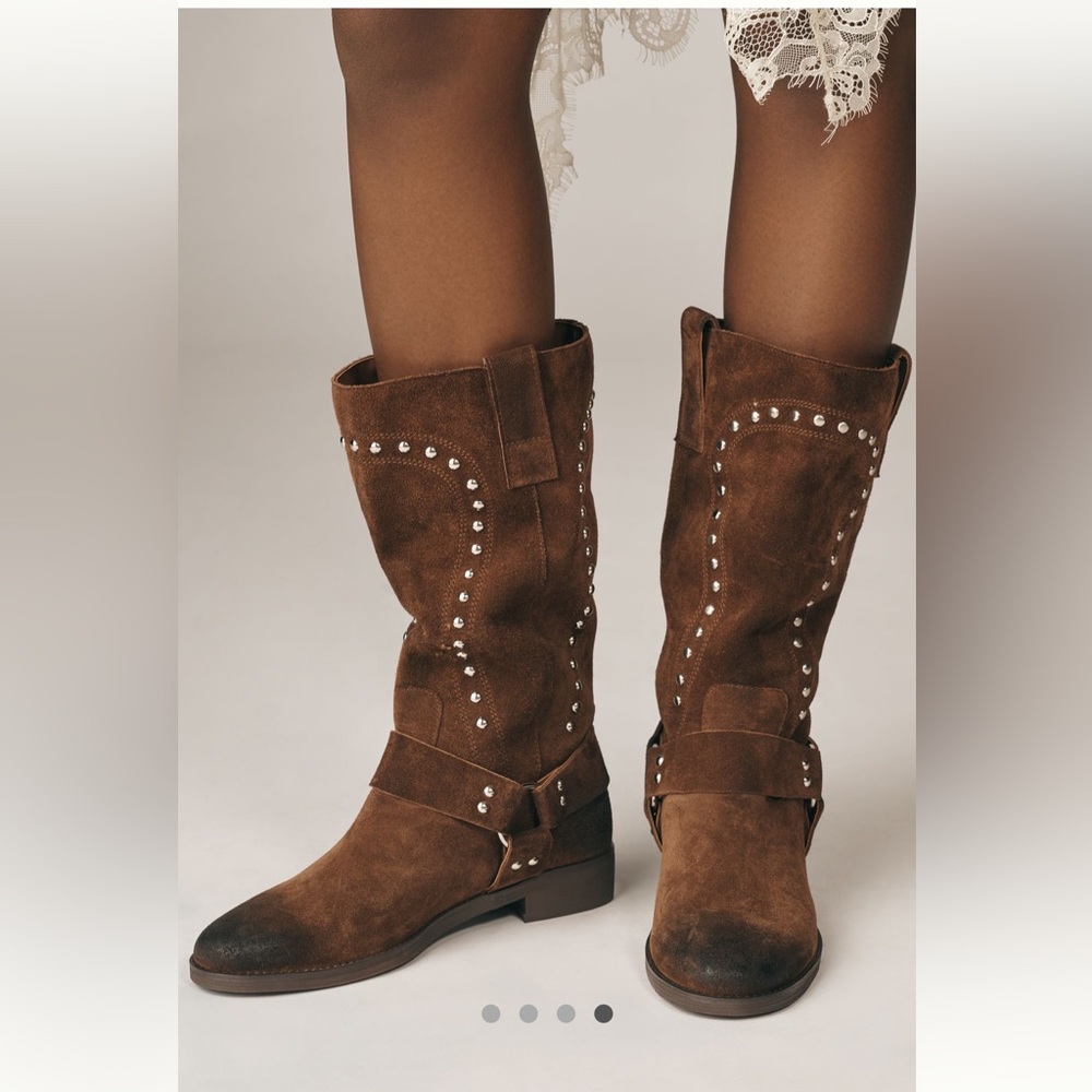 New/ Bibi Lou Suede Studded Harness
Western Boots ~  Size: US 10-10.5 / EU 41